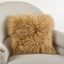 20" Beige Mongolian Lamb Fur Decorative Pillow