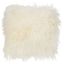 Ivory 16" Square Wool Mongolian Lamb Fur Throw Pillow