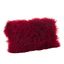 Red Wool Mongolian Lamb Fur Rectangular Throw Pillow 12x20