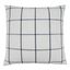 Saro 20" Square White and Gray Plaid Throw Pillow with Down Filling