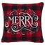 Red Buffalo Plaid Merry Embroidered Euro Pillow Cover