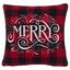 Red Buffalo Plaid Merry Embroidered Euro Pillow Cover