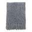 Gray Chenille Reversible Throw Blanket with Fringe 50" x 60"