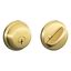 Bright Brass Single Cylinder Deadbolt for Indoor and Outdoor Use