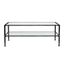 Jaymes Black Rectangular Glass Top Coffee Table with Shelf