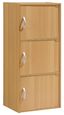 Beech 3-Door Office Storage Cabinet with Silver Handles