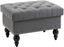 Elegant Gray 67cm Tufted Fabric Ottoman with Wood Legs and Storage