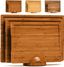 Bamboo Brown Rectangular Cutting Board Set with Holder