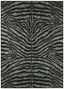 Safari Shadow Round Black Chenille 3' x 5' Non-Slip Area Rug