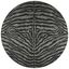 Shadow Zebra Print Round Washable Chenille Area Rug 8'