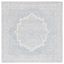 Ivory and Blue Abstract Wool Square Area Rug, 6' x 6'