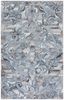 Blue and Gray Abstract Handmade Wool 4' x 6' Area Rug