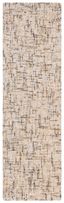 Beige and Gold Abstract Hand-Tufted Wool Runner Rug