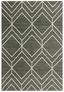 Ivory and Dark Green Geometric Synthetic Area Rug 5'1" x 7'6"