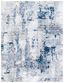 Amelia Grey and Light Blue Abstract 10' x 14' Synthetic Area Rug