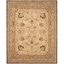 Ivory and Brown 8' x 10' Handmade Wool Floral Rug