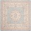 Renaissance Blue Floral Square Tufted Wool Area Rug - 6' x 6'