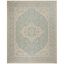 Aqua and Cream Rectangular Synthetic Outdoor Rug, 5'3" x 7'6"