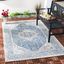 Coastal Charm Blue and Cream Medallion 3' x 5' Easy-Care Outdoor Rug