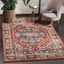 Bijar Red and Royal Synthetic 4' x 6' Reversible Area Rug