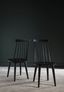 Transitional Black Rubberwood Slat Side Chair, 17"W