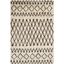 Ivory and Dark Brown Hand-Tufted Wool Shag Rug, 3' x 5'