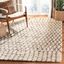 Ivory Grey Elegance 72'' Square Hand-Tufted Wool Shag Rug