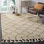 Gray Hand-Tufted Wool Shag Rug with Diamond Pattern, 4' x 6'