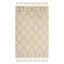 Ivory and Light Grey Hand-Tufted Wool Shag Rug 8' x 10'