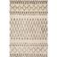 Ivory and Dark Brown Hand-Tufted Wool Shag Area Rug, 6' x 9'