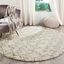 Hand-Tufted Ivory Grey Shag Square Rug in Wool and Cotton 6' x 6'