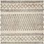 Ivory and Dark Brown 8' x 8' Square Hand-Tufted Wool Shag Rug