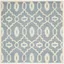 Blue and Ivory Hand-Tufted Wool Geometric Square Rug