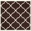 Hand-Tufted Dark Brown and Ivory Wool Square Rug