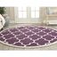 Ivory and Purple Hand-Tufted Wool 4' x 6' Rug