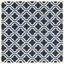 Dark Blue and Ivory Hand-Tufted Wool Geometric Rug