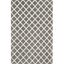 Ivory and Dark Grey Hand-Tufted Wool Geometric Rug