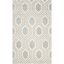 Gray and Ivory Tufted Wool Geometric Area Rug, 5' x 8'