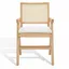 Colette 23" Natural Ash Wood & Rattan Armchair with White Cushion