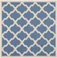 Coastal Charm Blue & Beige 4' Square Indoor/Outdoor Rug