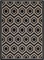 Amelia Round Black and Beige Honeycomb Indoor/Outdoor Rug