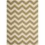 Green and Beige Chevron Indoor/Outdoor Area Rug 5'3" x 7'7"