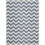 Blue and Beige Chevron Indoor/Outdoor Synthetic Area Rug