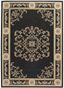 Handmade Black and Sand Rectangular Synthetic Rug, 5' x 7'