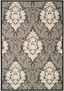 6' x 9' Black Synthetic Damask Area Rug