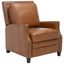 Sleek Dark Grey Leather Recliner with Wood Accents