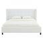 Emerson White Upholstered Tufted Queen Bed with Wood Frame