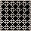 Black and Ivory Geometric Wool 6' x 6' Square Rug