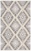 Ivory and Charcoal Geometric Wool 9' x 12' Hand-Knotted Rug