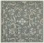 Gray Floral Hand-Tufted Wool Square Area Rug, 4' x 4'